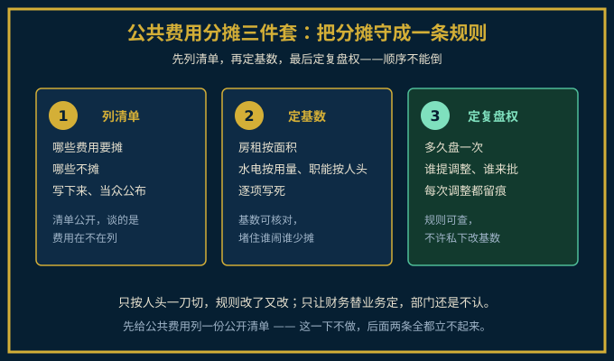 公共费用分摊三步法示意图