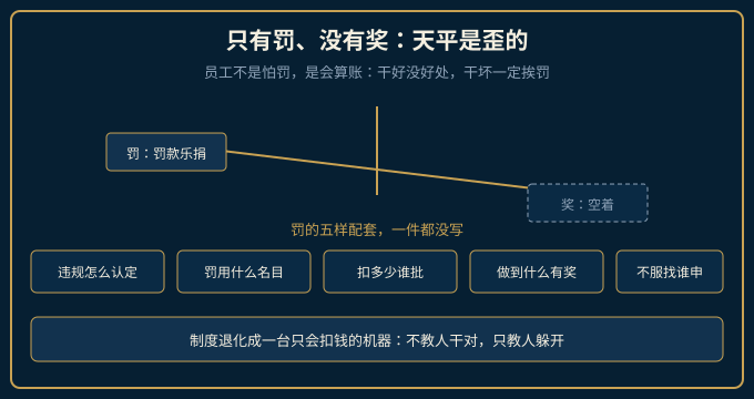 只罚不奖的制度天平：罚的五样配套全都空着