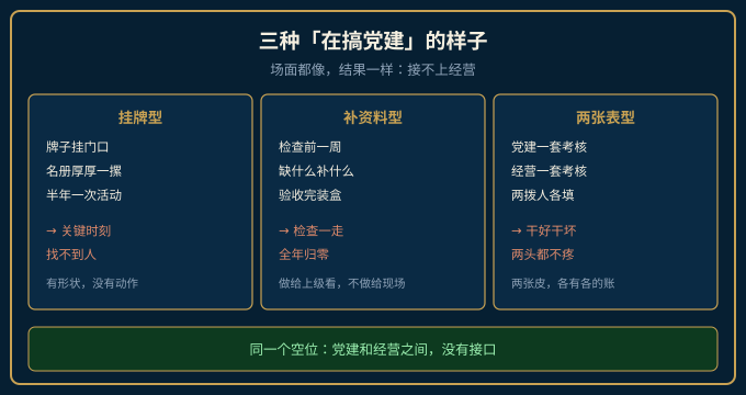 中小企业党建工作三种常见形态：挂牌型、补资料型、两张表型