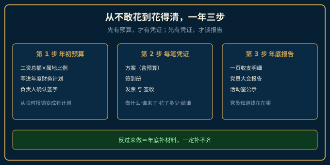 党建经费从预算到凭证到报告的三步落地路径
